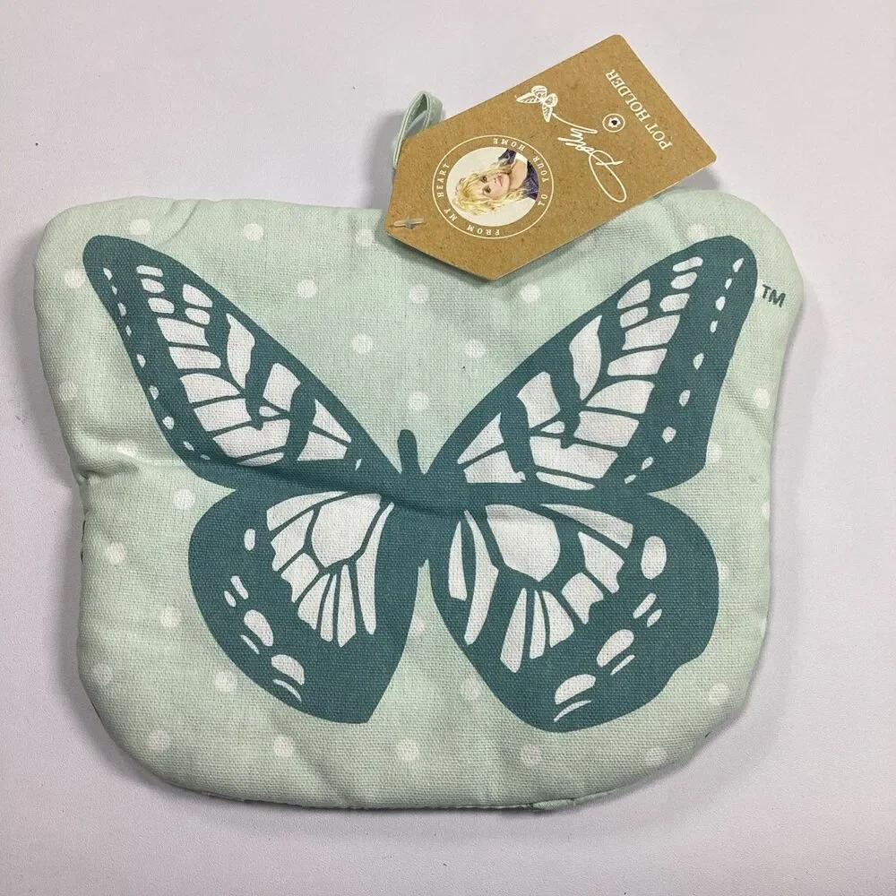 Dolly Parton Butterfly Pot Holder Lot Of Two Pink Blue Discontinued DG New